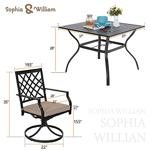 Sophia & William Patio Dining Set 5 Pieces Outdoor Metal Furniture Set