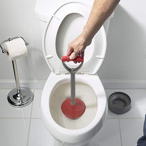 Liquid-Plumr Toilet Plunger with Caddy, Red