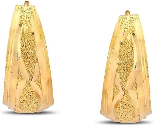 Certified Indian Handmade Solid 22K 916 Stamped Fine Gold Carved Hoops Earrings