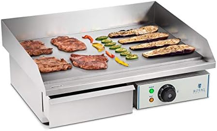 Royal Catering Plancha Electrique Lisse RCEG-55 (48x55x24cm, 3.000W, protection antiéclaboussures, dispositif d'écoulement) - Cuisine A Vivre Royal Catering Plancha Electrique Lisse RCEG-55 (48x55x24cm, 3.000W, protection antiéclaboussures, dispositif d'écoulement)