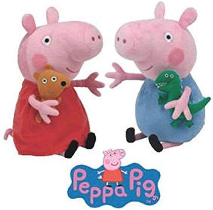 NLiving Beanie Babies - Peppa Pig & George 15 cm