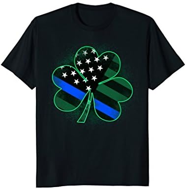 Thin Blue Line St Patrick's Day Clover T-Shirt