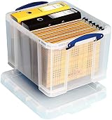 Really Useful Box Plastic Storage 35 Litre Clear with Lockable Lid view 11