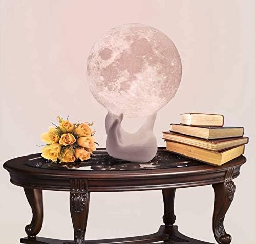 Knostic technologies Multi Color Wireless Lunar Moon Lamp with Hand Shaped Stand - (14 cm)