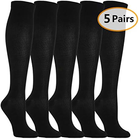 Weekend Peninsula5 Pairs Compression Socks for Men & Women Best Graduated Athletic Fit for Running Flight Travel Pregnancy Flying Nurses Medical Shin Splints -Varicose Veins