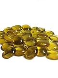 Dashington Flat Yellow Marbles, Pebbles (5 Pound Bag) for Vase Filler, Table Scatter, Aquarium Decor