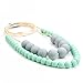 Lofca Silicone Teething Necklace-Baby Toy for Mom to Wear- Stylish Teether-Safe for Baby-100% BPA Free-'Eudora'（Mint）