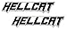 2 x (Pair / Set) BLACK on SILVER Highly Polished Aluminum HELLCAT Hell Cat EMBLEMS Badge Nameplate Logo Decal Rare for Dodge Challenger Charger 707 hp Horsepower 6.2L Supercharged HEMI V8 SRT SRT8 2dr