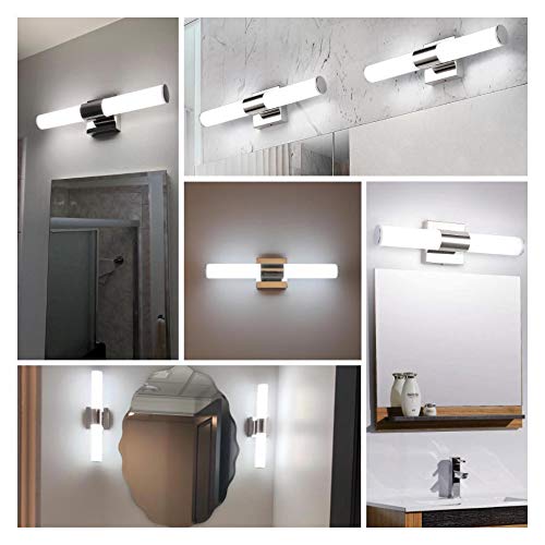 LED Vanity Lights,JoosenHouse Modern Stainless Steel Bathroom Wall Sconce Light Fixtures 560lm Daylight Bath Makeup Mirror Lighting (8W 15.7inch)