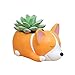 Youfui Corgi Gift Planter Flowerpot Resin Succulent Planter Desk Mini Ornament (Crogi Dog)