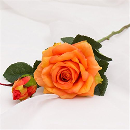 Artificial Flowers Roses Artificial Silk Flower Home Decor 2 Heads/Bouquet Orange