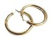 18K Gold Polished Fashion High-profile Big Hoop Earrings with Omega Backs (LARGE)