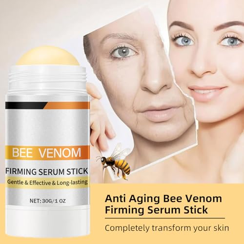 2PCS Bee Venom Firming Serum Stick, Anti-Ageing Facial Lifting Balm, Moisturising & Nourishing Skin Repair, Reduces Wrinkles & Sagging, Improves Skin Elasticity for Face Neck (30g)