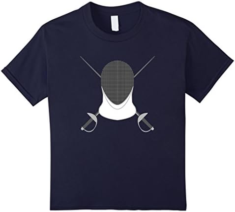 Kids Fencing T-Shirt - Mask and sword 12 Navy