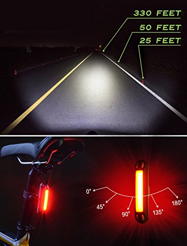 HODGSON Bike Lights 400 Lumens Bicycle Light Front and Back, USB Rechargeable Super Bright Headlight and Flashing Rear Light, IPX65 Waterproof, Easy to Install with All Accessories - Thumbnail 3