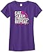 Threadrock Big Girls' Eat Sleep Gymnastics Repeat Fitted T-Shirt XL Purple