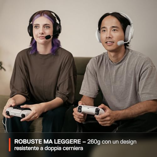 Arctis Nova 3P - Cuffie da gioco multipiattaforma wireless - Controllo via app - Batteria 40h - Driver magnetici al neodimio - 2,4GHz/BT - Mic staccabile - PS5, PS4, PC, Switch - Bianco