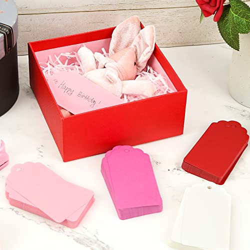 SallyFashion 200 PCS Color Gift Tags, Hanging Tags Labels with String, Heart Hole Punch for Gifts Arts and Crafts Valentines Wedding Birthday Holiday