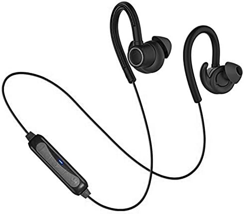 Sports Bluetooth Headphones,POWERbeast Wireless Stereo Bluetooth Earbuds with Hooks,Sweatproof and Secure Fit In Ear Headset for Running with Mic,6 Hour Working Time(Black)