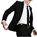 VOBAGA Men's Slim Fit Casual One Button Suit Blazers Black XXXXL
