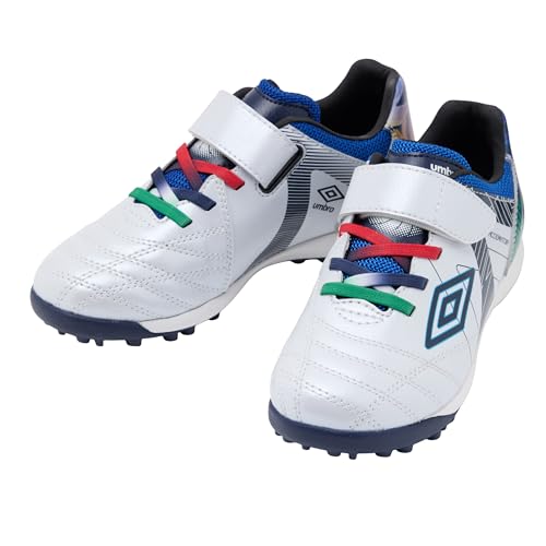 [Umbro] サッカー 運動靴 アクセレイタ JR Wide ワイド 屈曲性 クッション性 反発性 通学 ジュニア キッズ 子供 UF6SCST4J_WHNV_23.5