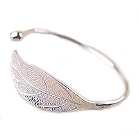 YBpineer Fashion Trendy Open Leaf Cuff Bracelet Bangles for Women Simple Plant Bracelet Femme Boho Jewelry Birthday Gift