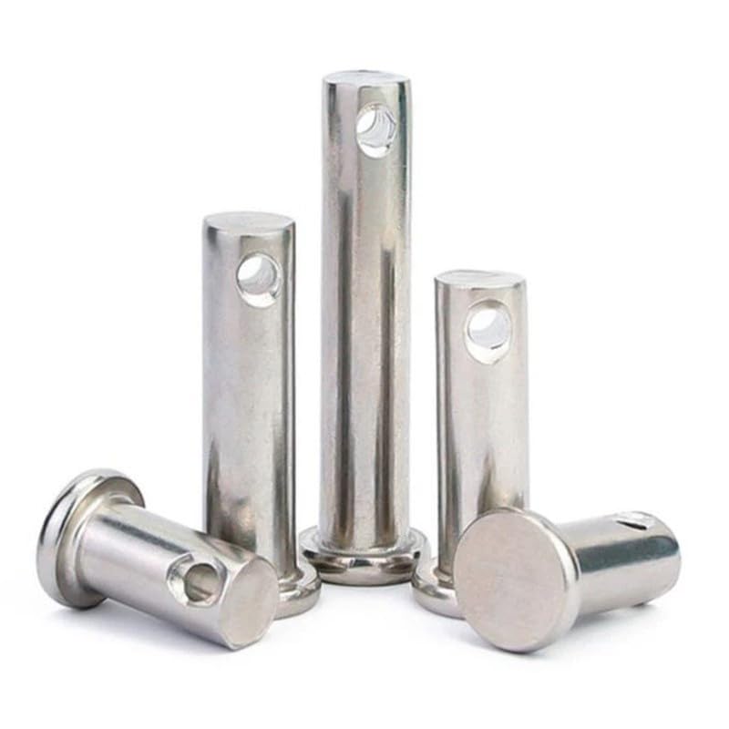 5Pcs Clevis Pins,10mm*60mm Stainless Steel Single Hole Clevis Pins,T Shape Round Pin,Flat Head Fastener Pins