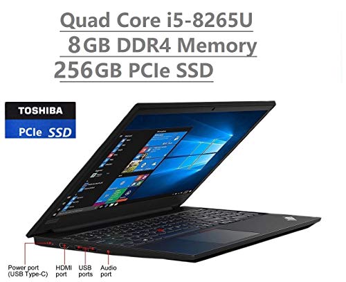 2019 Lenovo Thinkpad E590 15.6″ HD Business Laptop (Intel Quad Core i5-8265U, 8GB DDR4 Memory, Toshiba XG5 256GB PCIe 3.0(x4) NVMe SSD M.2 SSD) Type-C, HDMI, Ethernet, Webcam, Windows 10 Pro
