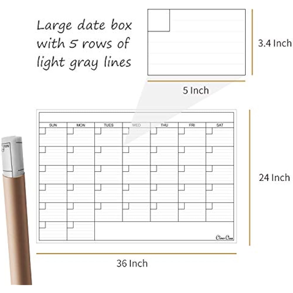 Large Reusable Dry Erase Wall Calendar 24 x36 Undated Monthly large-reusable-dry-erase-wall-calendar-24-x36-undated-monthly