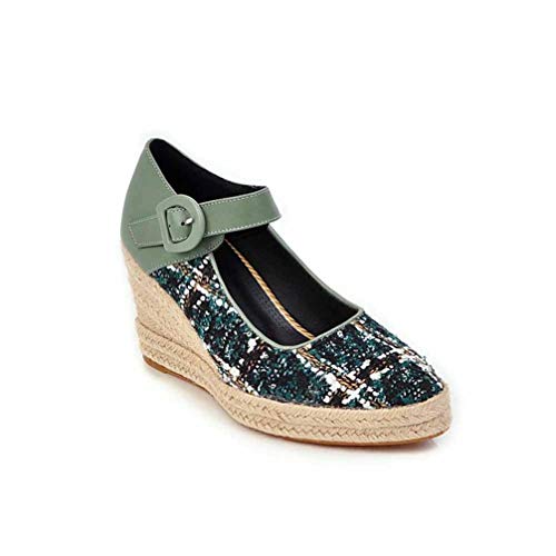 41a1 qLAl8L Alpargatas de Mujer Moda Color Mezclado Microfibra Hebilla Correa Punta Estrecha Zapatos de cuña Casuales 8 CM Tallas… Alpargatas de Mujer Moda Color Mezclado Microfibra Hebilla Correa Punta Estrecha Zapatos de cuña Casuales 8 CM Tallas…