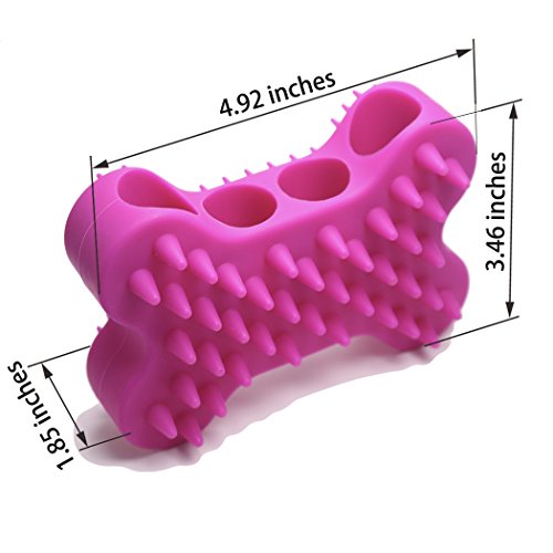 HeeYaa Dog Brush Dog Cat Pet Brushes for Shedding and Grooming Bone Shaped Silicone Dog Glove for Washing Pet Hair Comb for Matted Hair (Purple)