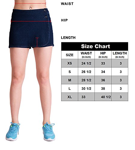 Cozy Blue -Dark Blue Atlhetic Skort Super Stretch Knit Denim for Women M