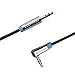Vention A03-2 90 Degree Right Angle 3.5mm Jack Coiled AUX Audio Cable, Black