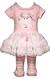 Bonnie Jean Little Girls Pink Lamb Tutu Easter Legging Set