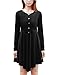 Allegra K Women Long Sleeve Button-Front Irregular Hem A Line Casual Shirt Dress X-Large / US 18 Black