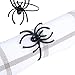 Boao 6 Pieces Halloween Spider Napkin Ring Black Spider Napkin Holder for Halloween Party Table Decorations