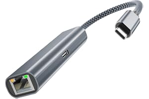 Itramax USB C Gigabit Ethernet Adapter with Charging Port,Thunderbolt 3 to RJ45 Network Socket with Type-C PD 60W Power Deliv