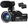 Caméscope 4K Vlogging Caméra Vidéo Ultra HD Wi-Fi Appareil Photo Numérique 48MP 3” écran Tactile Vision Nocturne 16X…