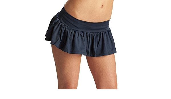 something navy ruffle mini skirt