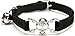 KOOLTAIL Black Skull Bling Cat Collar with Safety Belt and Bell 8-11 Inches