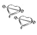 UNKE 1pair Steel Love Heart Nipple Shield Bar Ring Body Piercing Jewelry