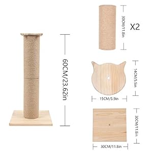 Conysan Fai da Te Tiragraffi per Gatti Scratching Cat Tree Gatto Albero Legno Naturale Beige Facilmente Montato Grande… Conysan Conysan Fai da Te Tiragraffi per Gatti Scratching Cat Tree Gatto Albero Legno Naturale Beige Facilmente Montato Grande…