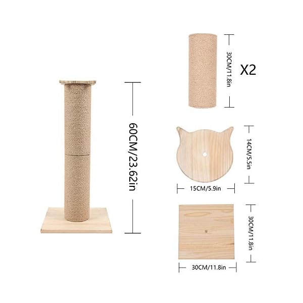 Conysan Fai da Te Tiragraffi per Gatti Scratching Cat Tree Gatto Albero Legno Naturale Beige Facilmente Montato Grande… Conysan Conysan Fai da Te Tiragraffi per Gatti Scratching Cat Tree Gatto Albero Legno Naturale Beige Facilmente Montato Grande…