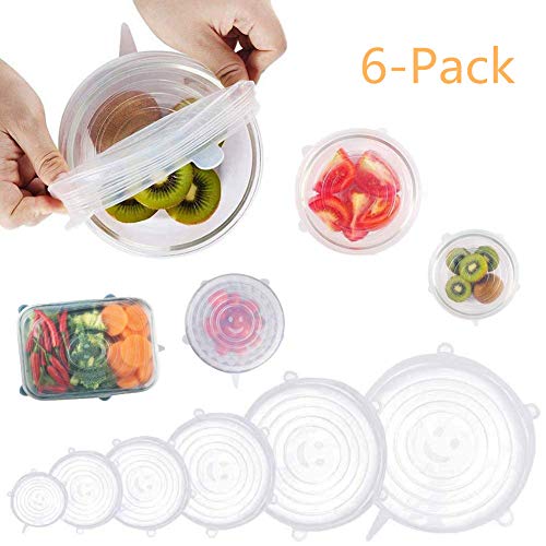 image for ESOUL TECHNOLOGY SILICONE STRETCH LIDS 6-Pack 6 Size Stretchable Flexi