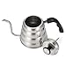 KINGSO 1.2L Pour Over Tea Coffee Kettle 430 Stainless Steel Gooseneck Stovetop Teapot Drip Kettle with Built-in THERMOMETER and Cleaning Sponge Brush for Hand Drip Coffee and Tea