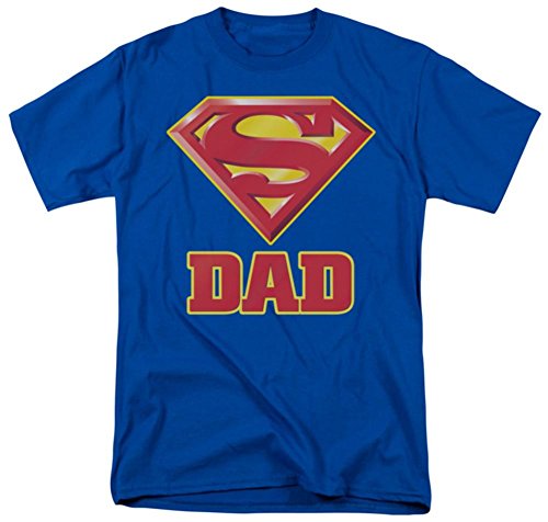 Trevco Superman Super Dad Shield Logo Men's T-Shirt, royal blue, XL