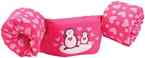 pink penguin Puddle Jumper Deluxe Life Jacket, 30-50 lbs