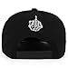 Trendy Apparel Shop Skeleton Middle Finger Embroidered Flatbill Snapback Cap - Black