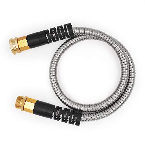 Cesun 10 Feet Metal Garden Hose, Short Connector Hose, Water Hose Extension, Extremely Flexible Lead-in Hose, for Hose Reel/RV/Dehumidifier, Lightweigh