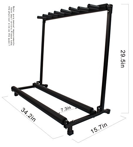 YMC Guitar Folding Stand Rack Band Stage Bass Acoustic Guitar 7 Holder - Thumbnail 3